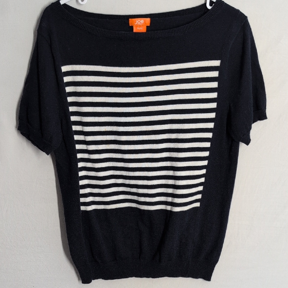 Joe Fresh Navy And White Striped Knit Top